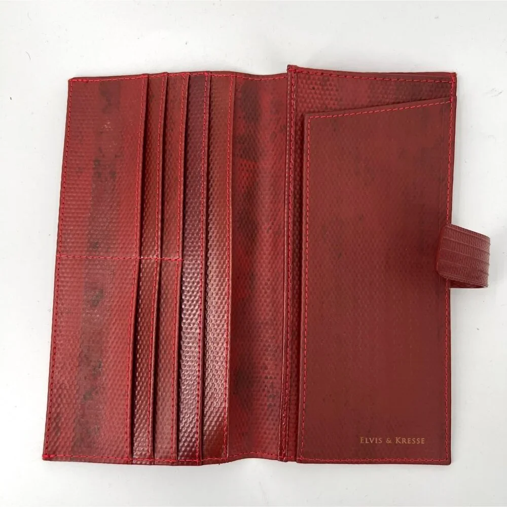 Elvis & Kresse Sustainable Travel Wallet‎ Upcycled British Fire Hose Red